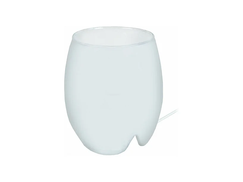 Lampe de chevet ovale verre  blanc 16,5 cm.