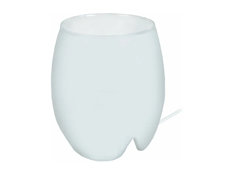 Lampe de chevet ovale verre  blanc 16,5 cm.