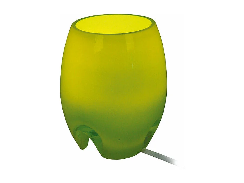 Lampe de chevet ovale verre  vert 16,5 cm.