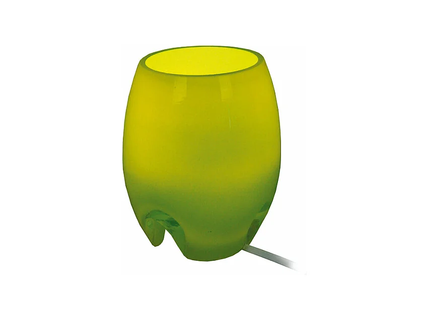 Lampe de chevet ovale verre  vert 16,5 cm.