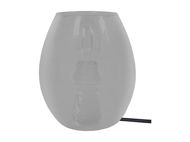 Candeeiro de mesa TOSEL TÉTRAÈDRE 1A tecido geométrico preto D35 x  H48  cm