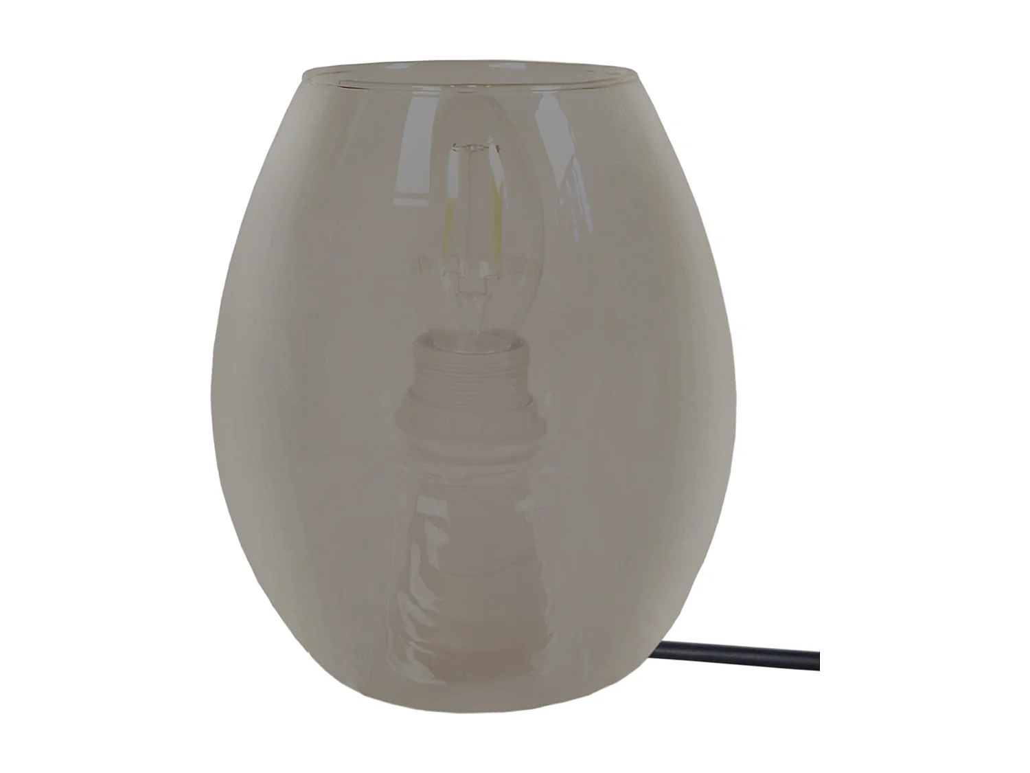 Lampe de Chevet TOSEL ,verre,Noir ,H16xD13,5xP13,5cm