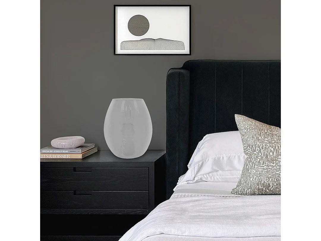 Lampada da tavolo vetro huevo AGG  fumada D'13,5 cm