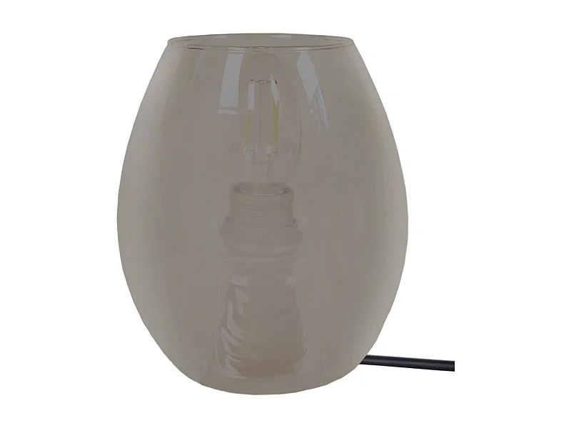 Lampe de Chevet TOSEL ,verre,Noir ,H16xD13,5xP13,5cm