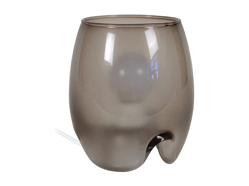 Lampe de chevet ovale verre  fumé 16,5 cm.