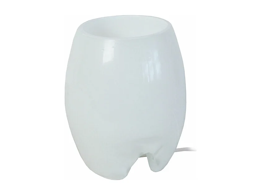 Lampe de chevet, ovale verre  blanc 16,5 cm.