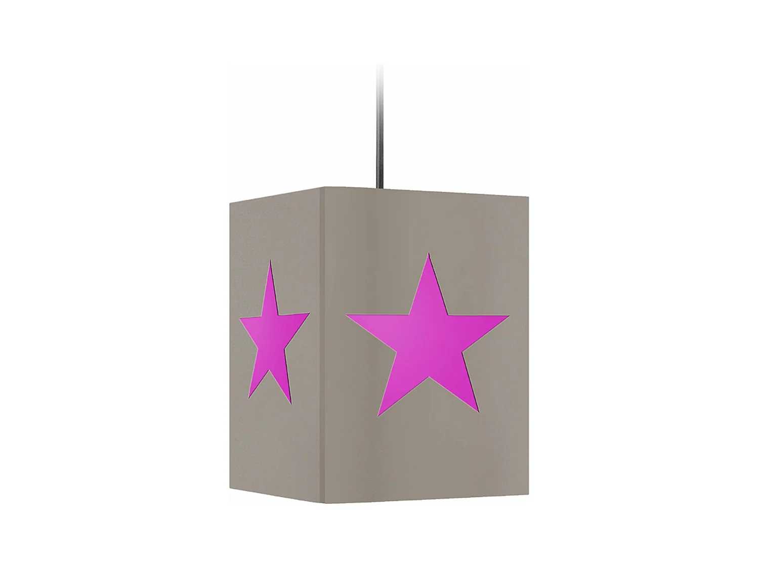 Suspension enfant carré métal  taupe,rose 80 cm.