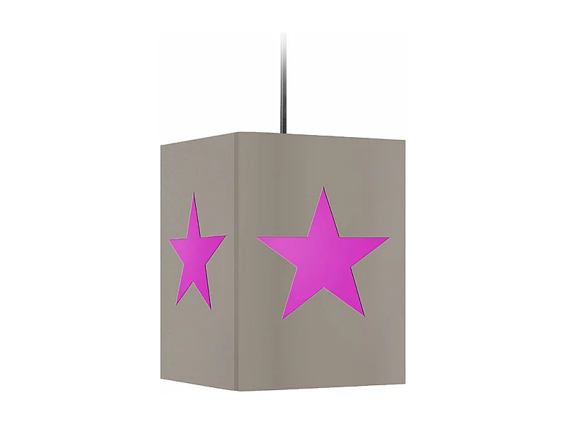 Suspension enfant carré métal  taupe,rose 80 cm.