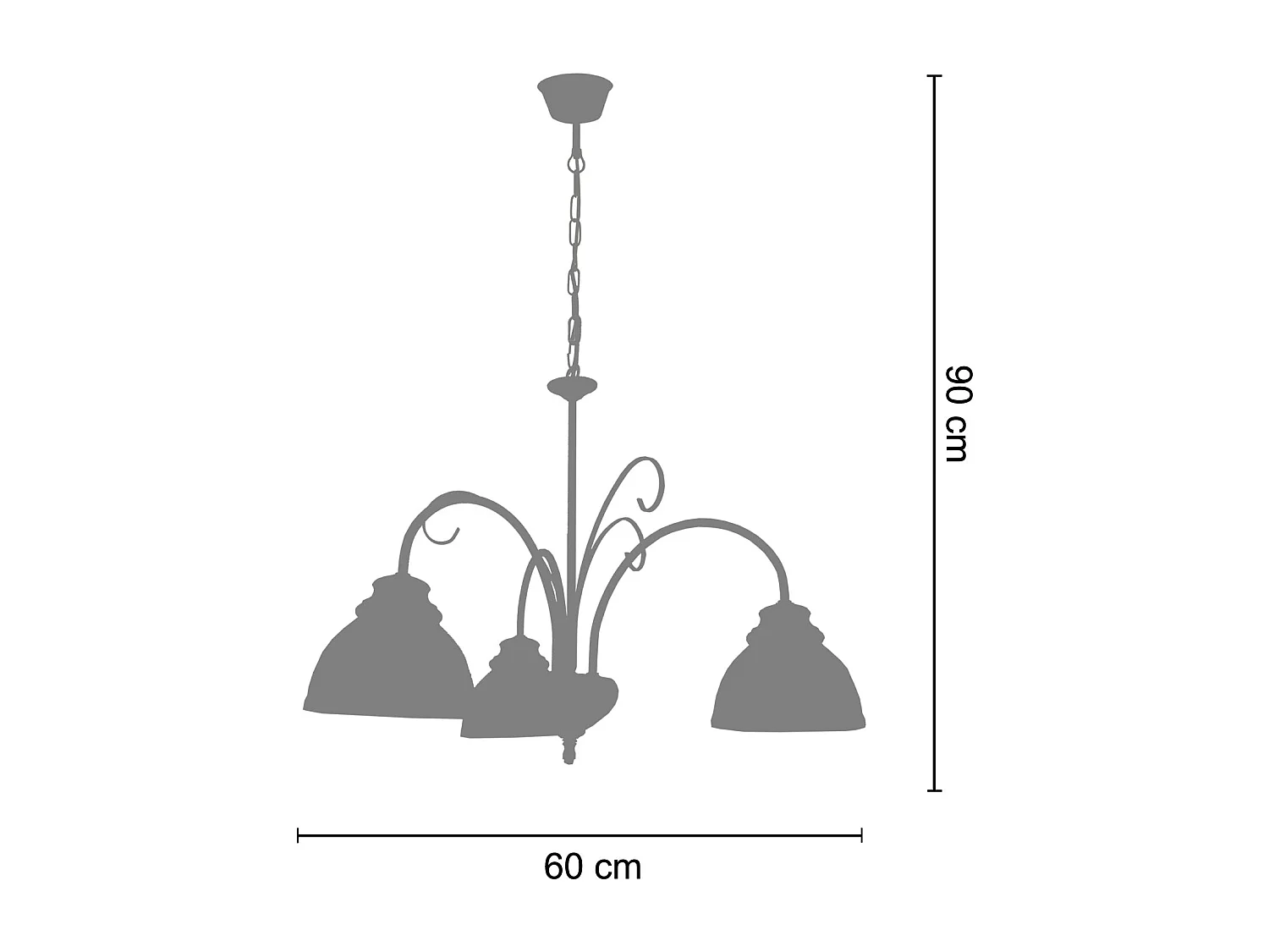 Lustre TOSEL PAYS DE L'ADOUR vidro braço cetim D60 x  H90  cm