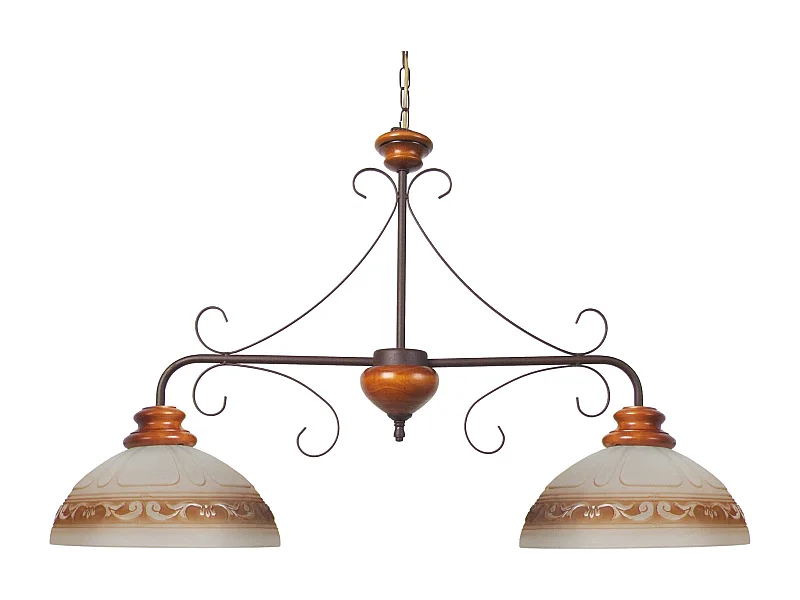 Lustre TOSEL PAYS DE L'ADOUR vidro braço castanho D62 x  H46  cm