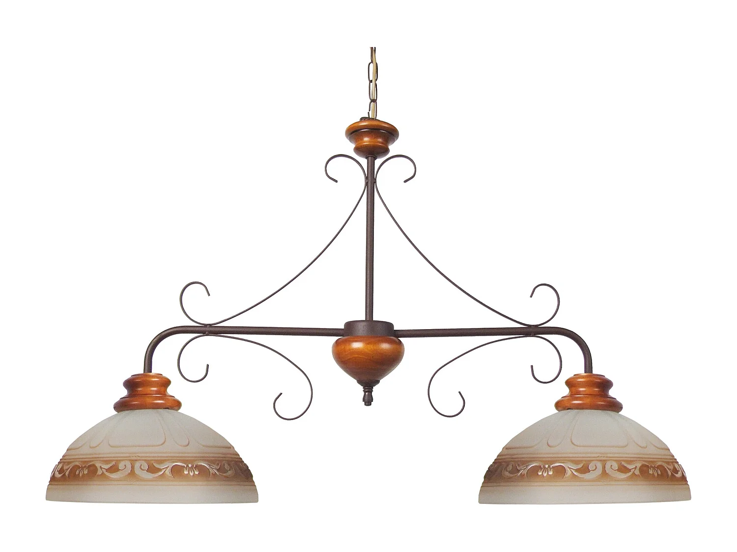 Lustre TOSEL PAYS DE L'ADOUR vidro braço castanho D62 x  H46  cm