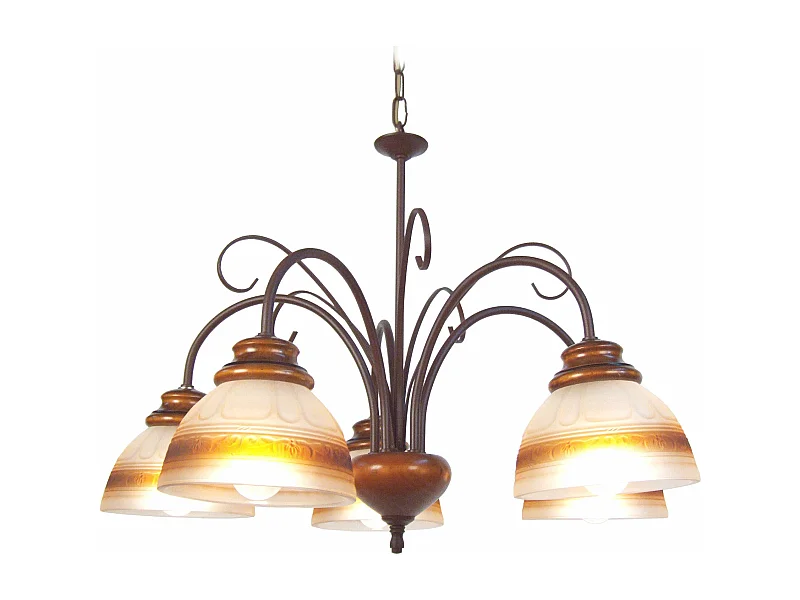 Lustre TOSEL PAYS DE L'ADOUR vidro braço escuro D62 x  H46  cm