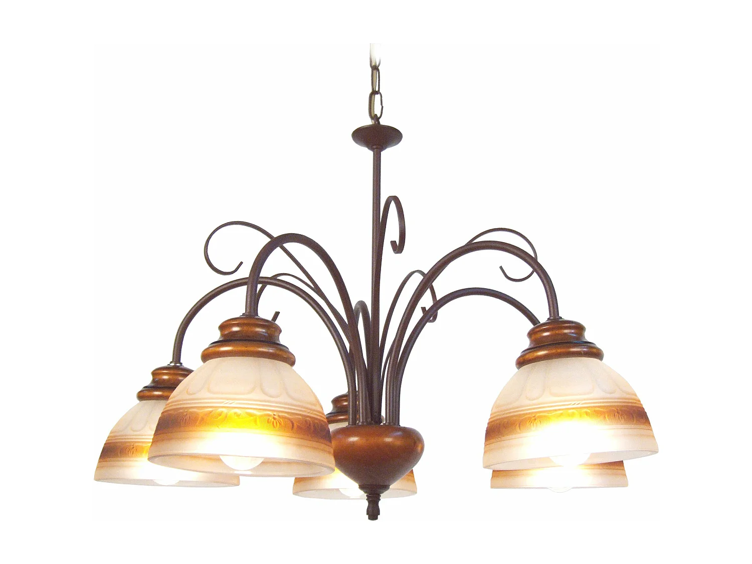 Lustre TOSEL PAYS DE L'ADOUR vidro braço escuro D62 x  H46  cm