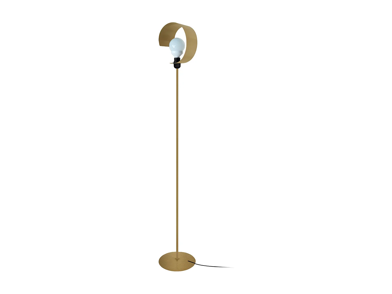 Candeeiro de Pé TOSEL DOMINIC CURVE cordão de algodão arqueado amarelo D255 x  H195  cm