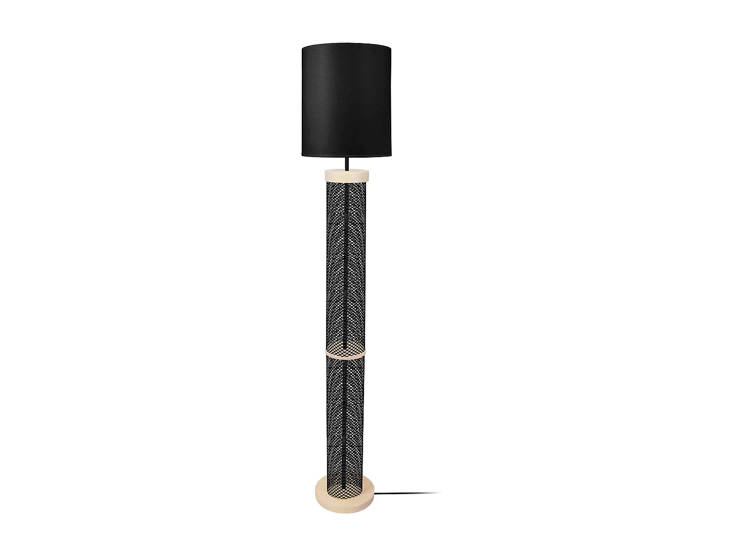 Lampadaire colonne métal  noir 160 cm.