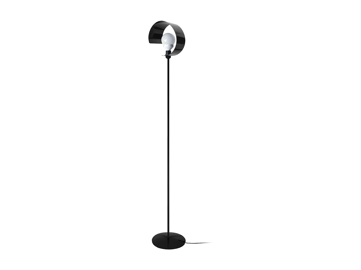 Candeeiro de Pé TOSEL DOMINIC CURVE cordão de algodão arqueado preto D255 x  H195  cm