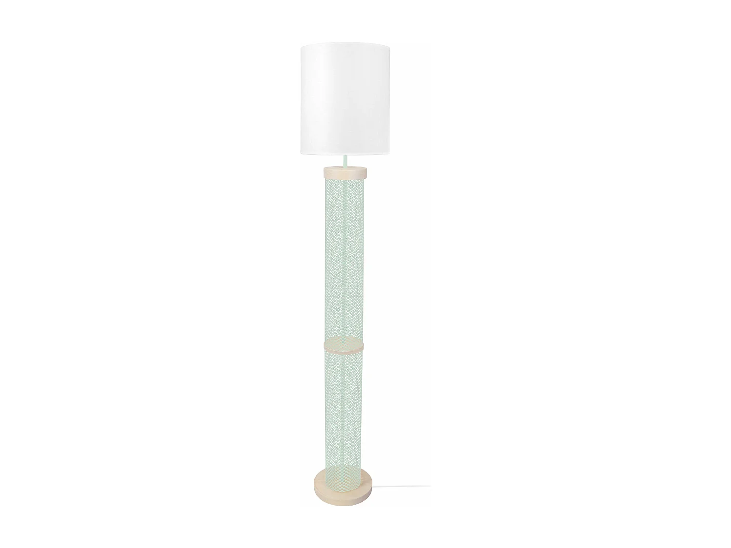 Lampadaire colonne métal  vert pastel 160 cm.