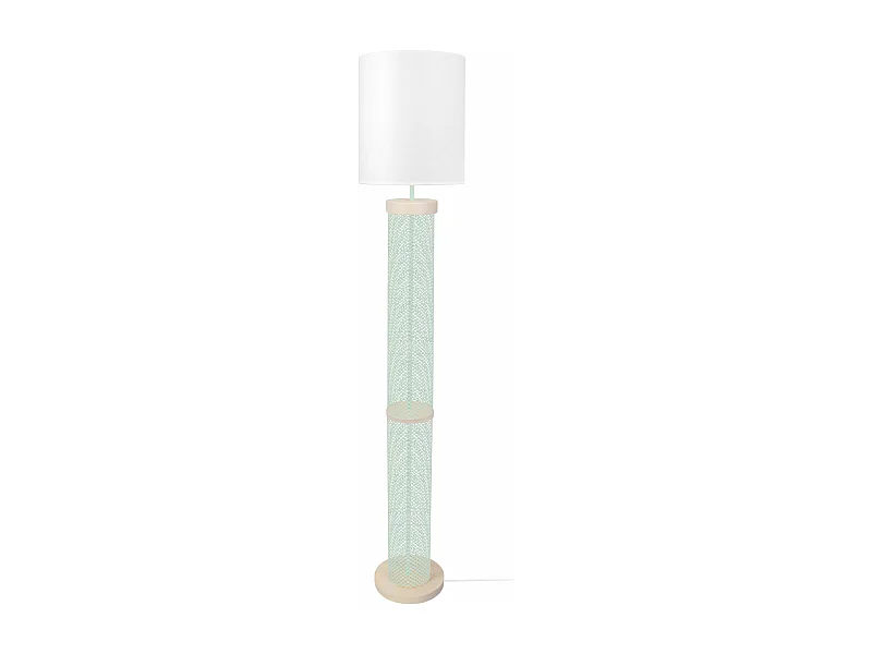 Lampadaire colonne métal  vert pastel 160 cm.