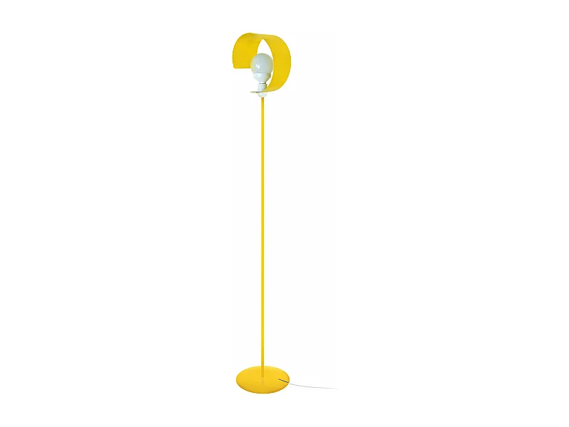 Lampadaire métal jaune 160 cm.