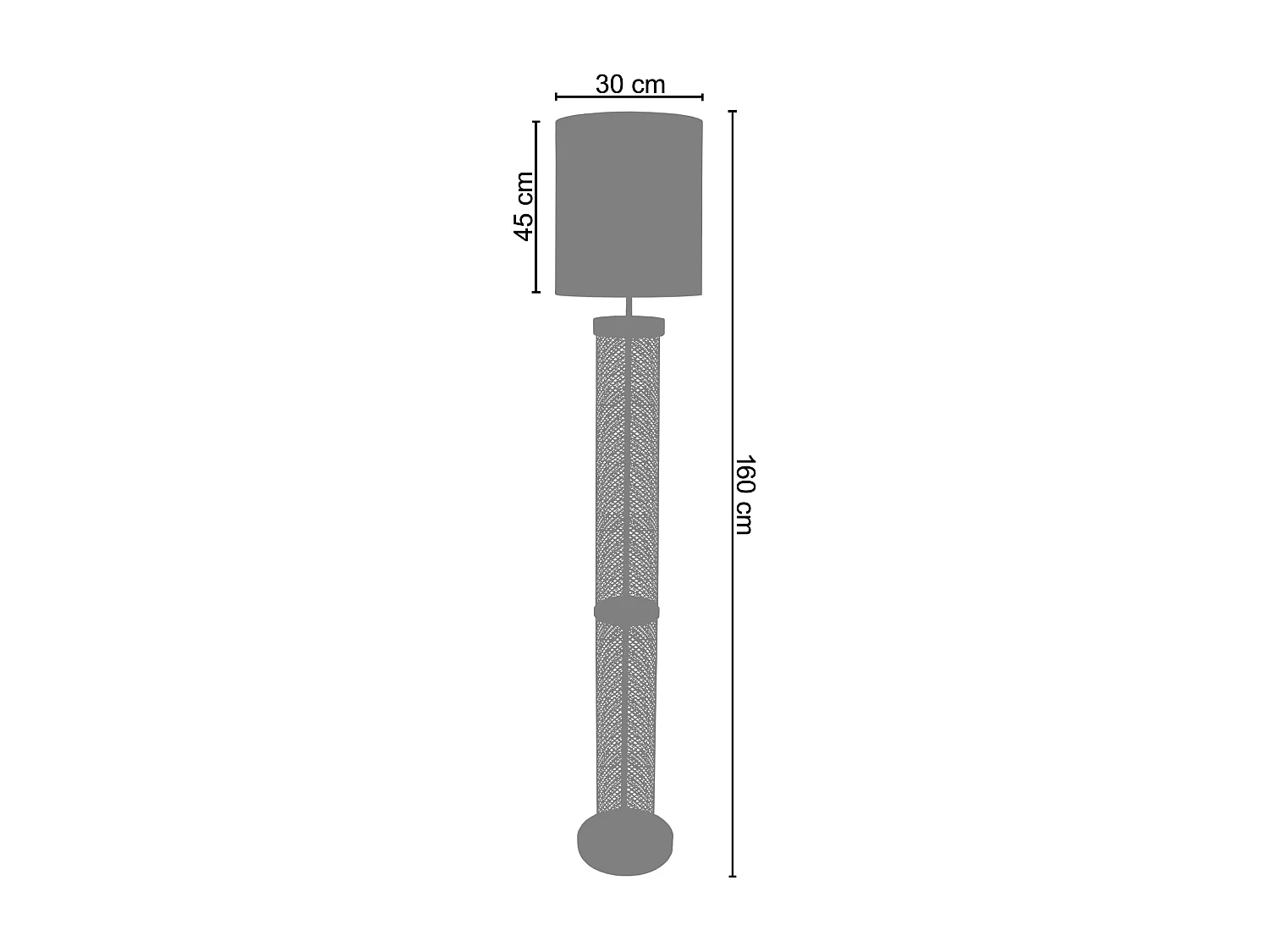 Lampadaire colonne métal  marron 160 cm.