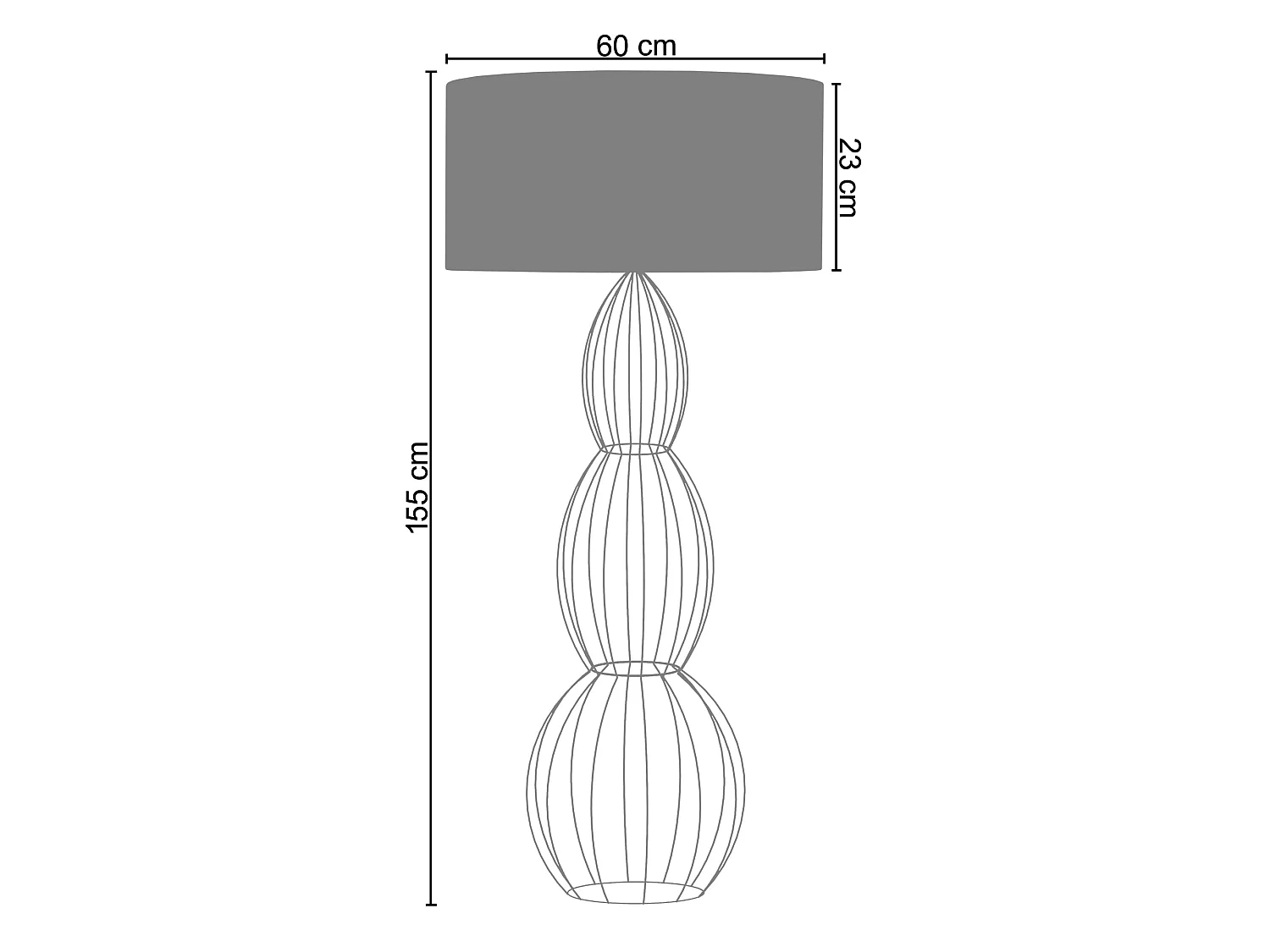 Lampada da terra filo metallo  bianco ,coluna BRADFORD bianco  D'60cm