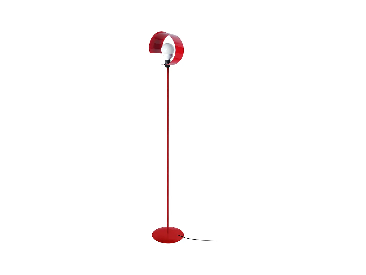Lampadaire métal rouge 160 cm.