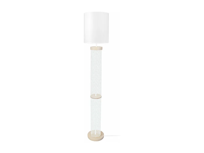 Lampadaire colonne métal  ivoire 160 cm.