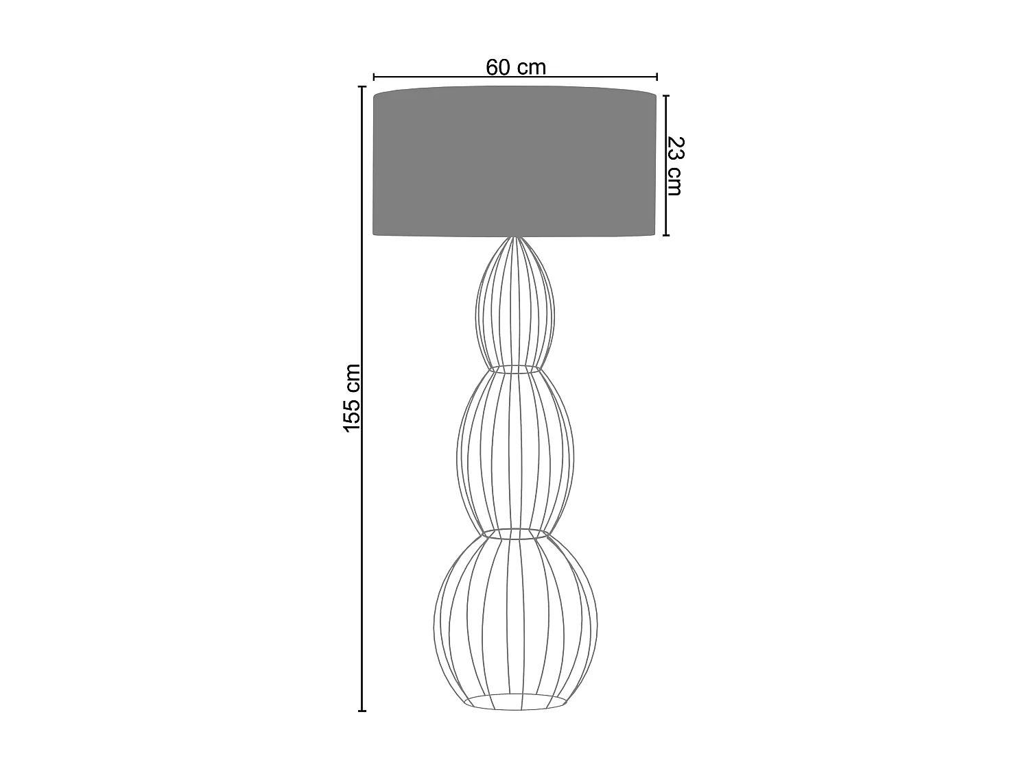 Lampadaire colonne métal,  aluminium 155 cm.