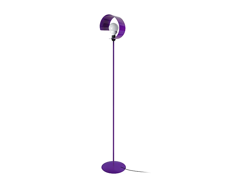 Lampadaire métal violet 160 cm.