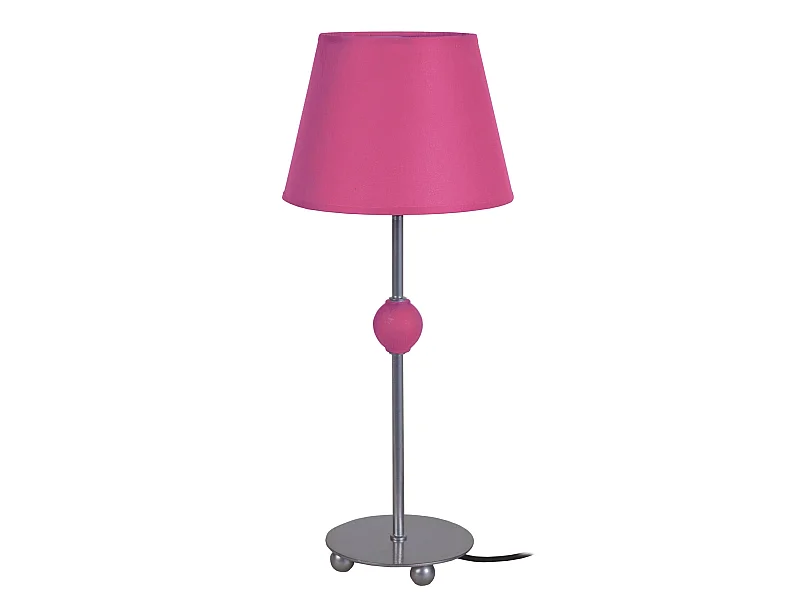 PIO - Lampe de chevet droit métal aluminiumet rose