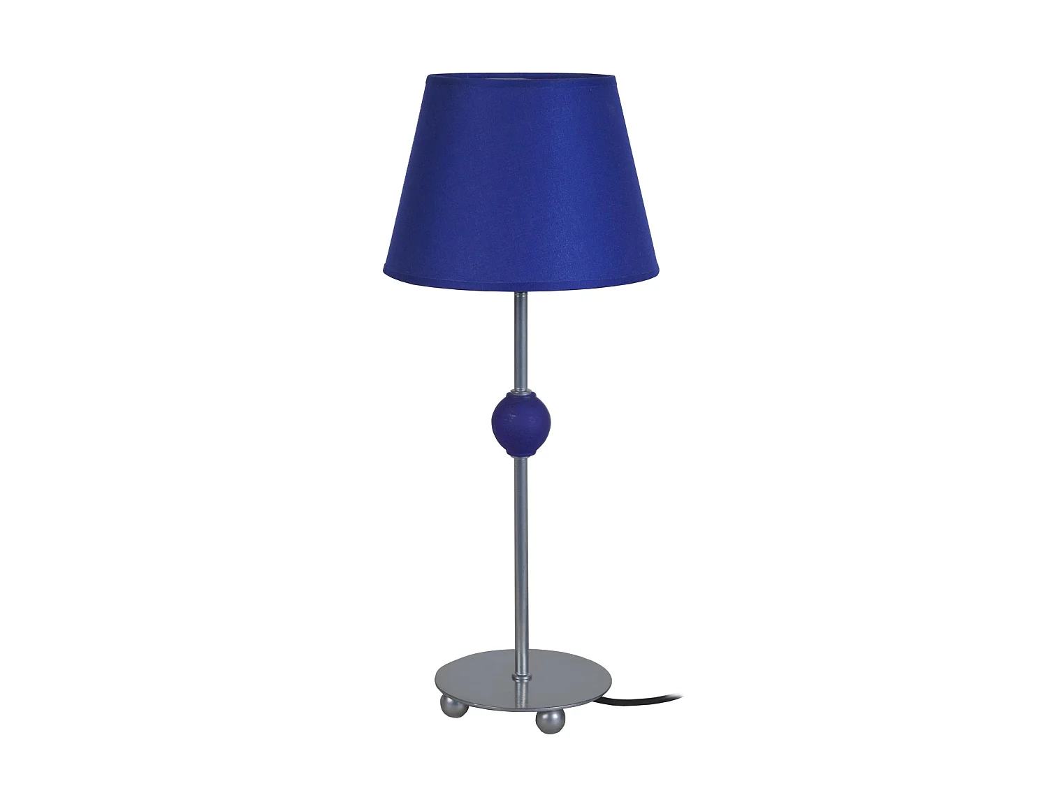 PIO - Lampe de chevet droit métal aluminiumet bleu