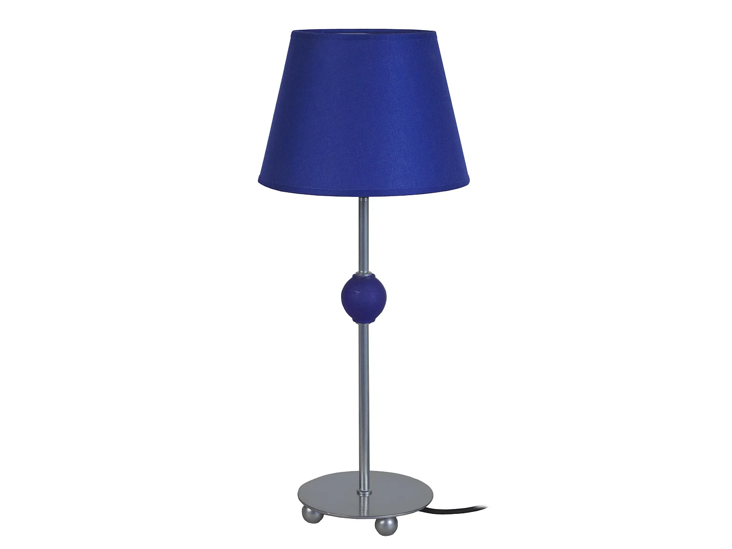 PIO - Lampe de chevet droit métal aluminiumet bleu