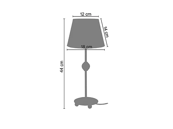PIO - Lampe de chevet droit métal aluminiumet bleu