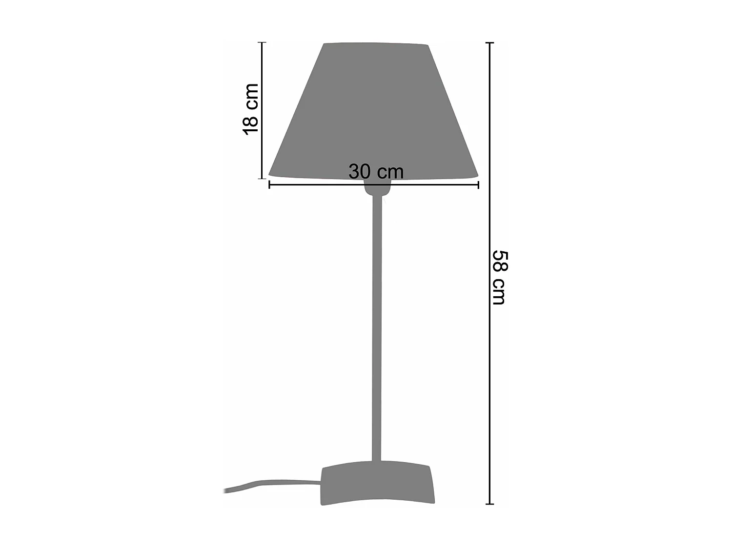 Lampe de chevet droit métal  rouge 58 cm.