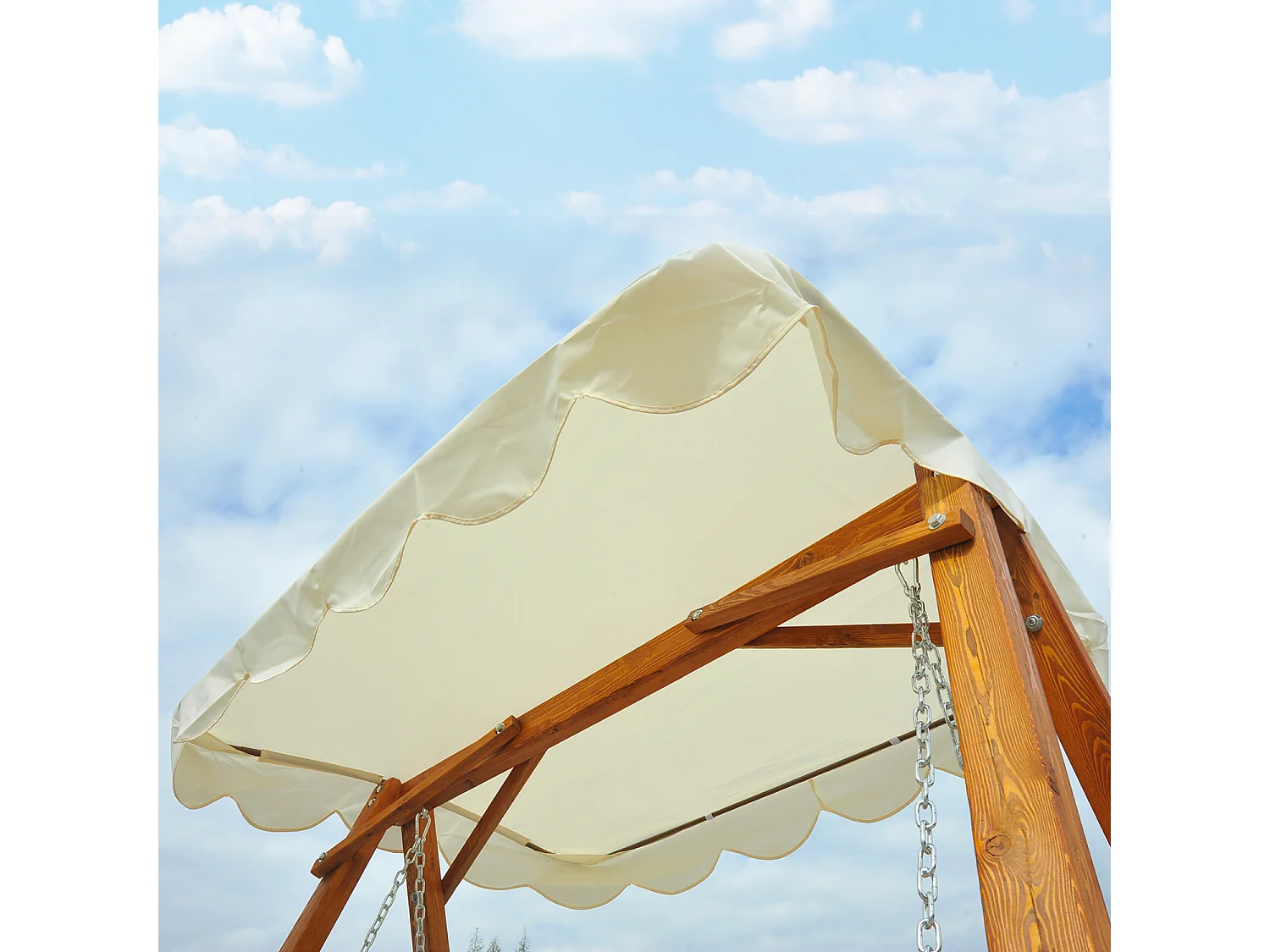 Balancelle balancoire hamac banc fauteuil de jardin bois de pin 2 places charge max. 300kg