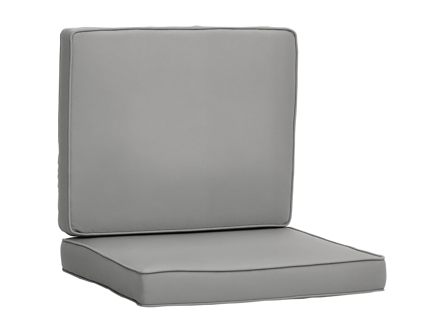 Coussins de fauteuil de jardin zippés déhoussables - galettes de chaise de jardin - épais rembourrage 7 cm - polyester haute densité gris