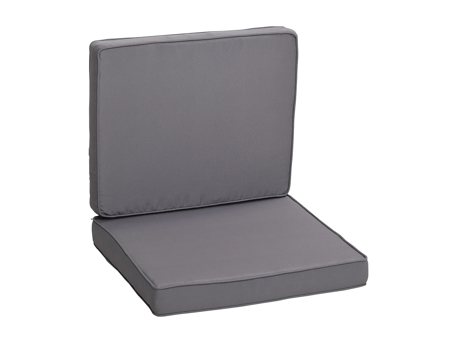 Coussins de fauteuil de jardin zippés déhoussables - galettes de chaise de jardin - épais rembourrage 7 cm - polyester haute densité gris