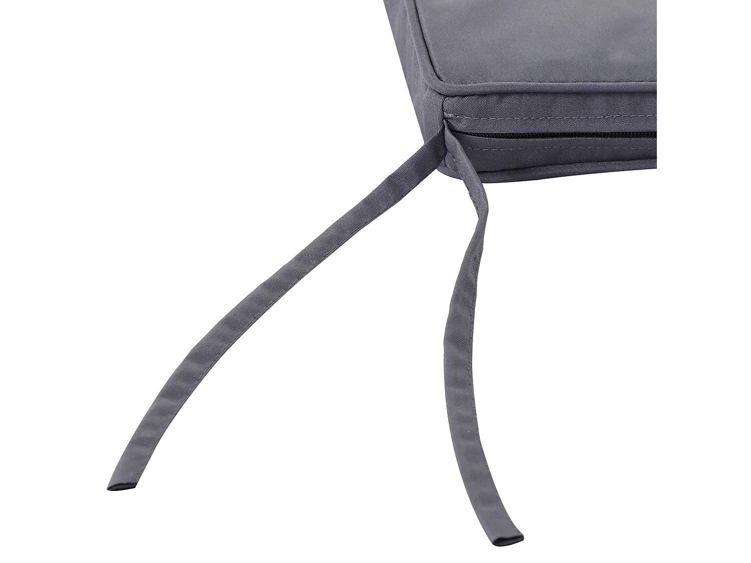 Lot de 2 coussins d'assise carrés chaises fauteuils tabourets - coussins déhoussables zippés avec cordons d'attache - dim. 45L x 45l cm ép. 5 cm - polyester gris