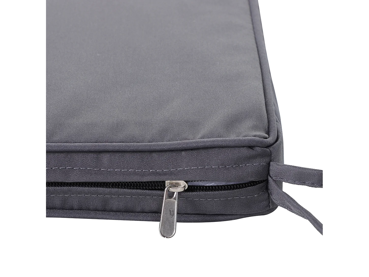 Lot de 2 coussins d'assise carrés chaises fauteuils tabourets - coussins déhoussables zippés avec cordons d'attache - dim. 45L x 45l cm ép. 5 cm - polyester gris