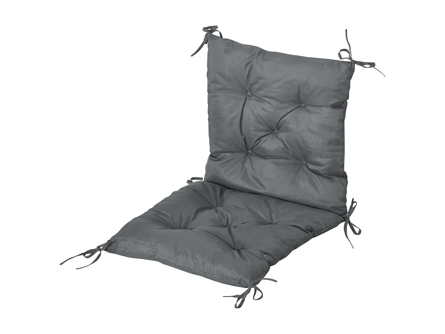 Lot de 2 coussins matelas assise dossier 2 en 1 pour chaise fauteuil grand confort 98L x 50l x 8H cm gris