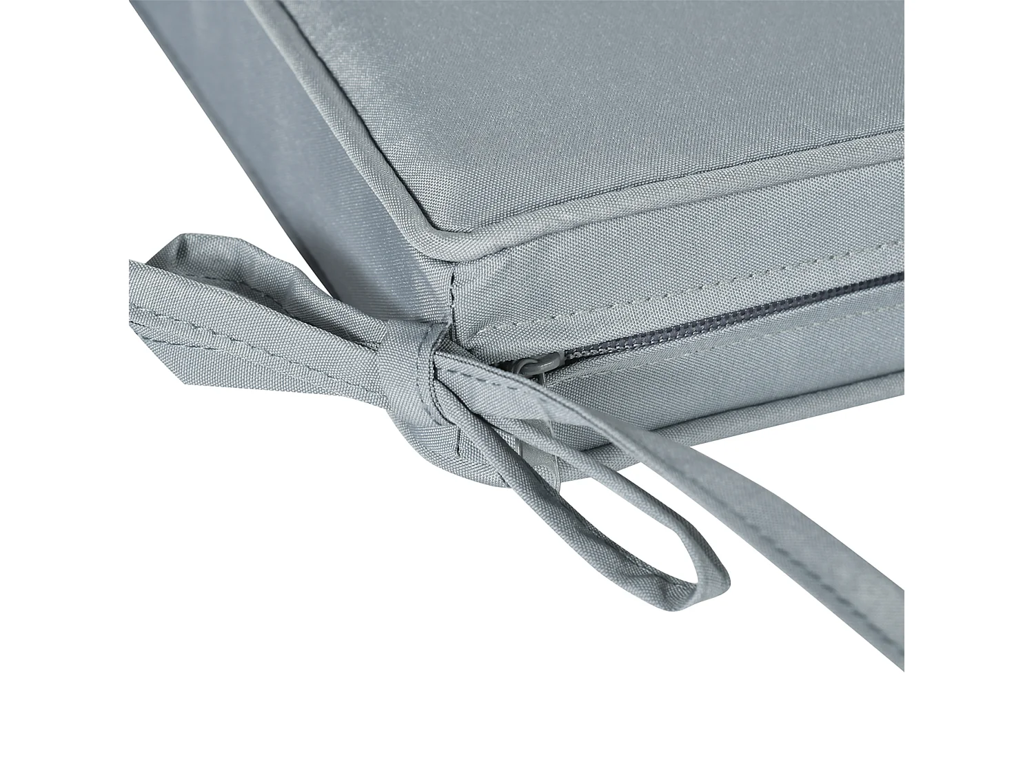 Lot de 2 coussins d'assise carrés chaises fauteuils tabourets - coussins déhoussables zippés avec cordons d'attache - dim. 45L x 45l cm ép. 5 cm - polyester gris