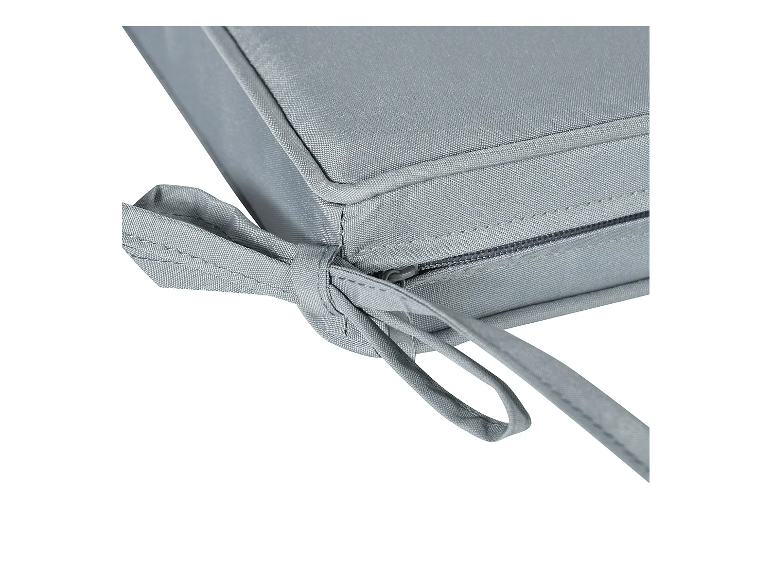 Lot de 2 coussins d'assise carrés chaises fauteuils tabourets - coussins déhoussables zippés avec cordons d'attache - dim. 45L x 45l cm ép. 5 cm - polyester gris