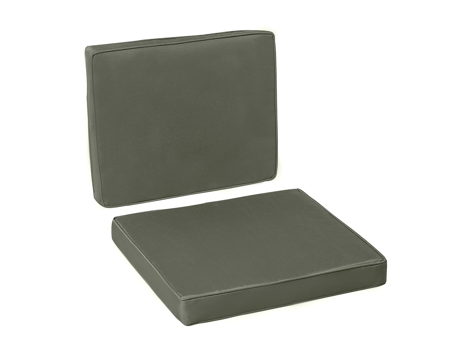 Coussins de fauteuil de jardin zippés déhoussables - galettes de chaise de jardin - épais rembourrage 7 cm - polyester haute densité gris