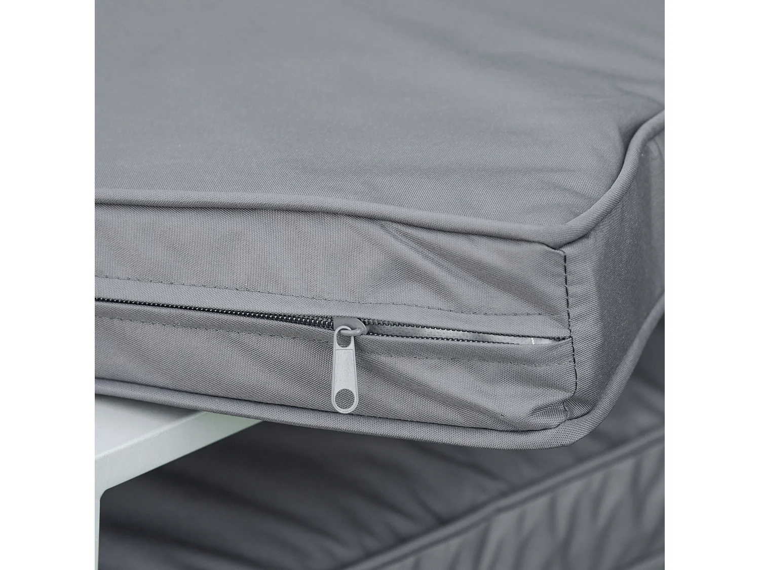 Coussins de fauteuil de jardin zippés déhoussables - galettes de chaise de jardin - épais rembourrage 7 cm - polyester haute densité gris