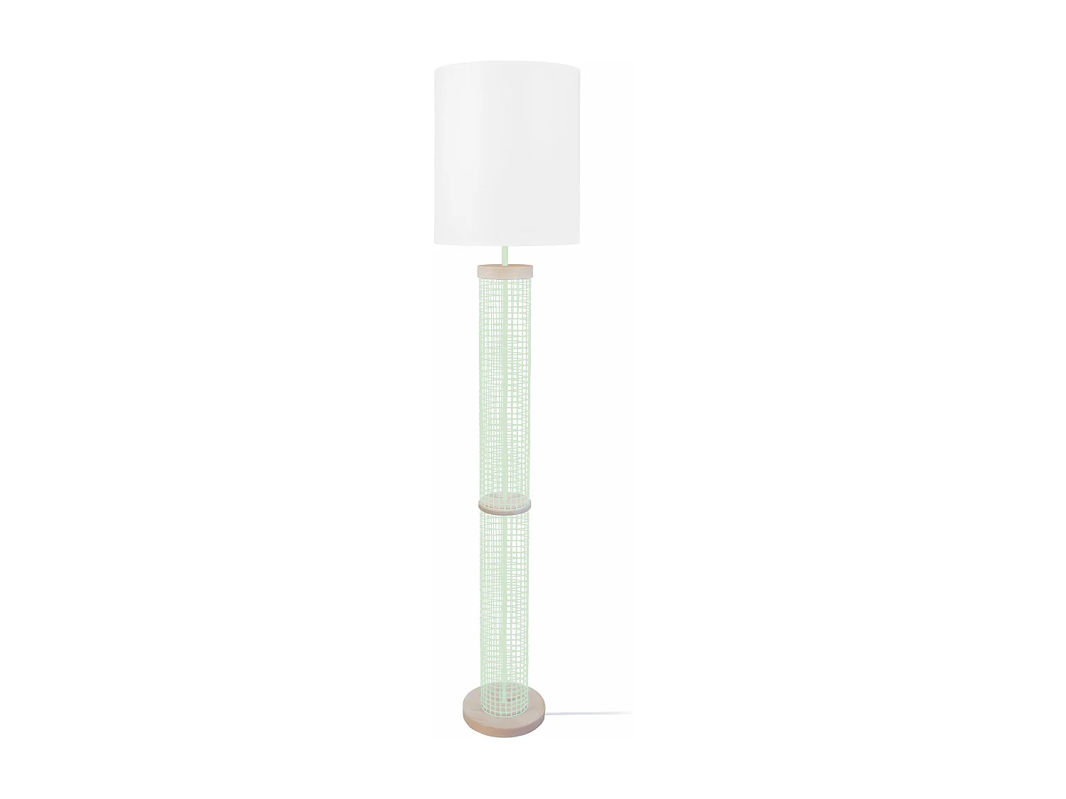Lampadaire colonne bois  naturel,vert 160 cm.