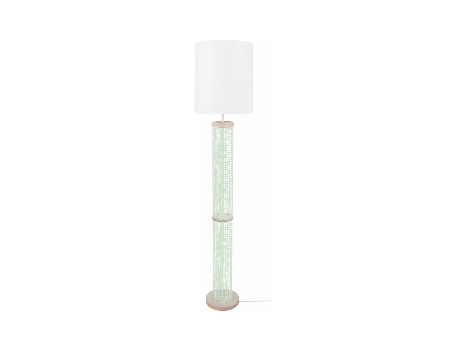 Lampadaire colonne bois  naturel,vert 160 cm.