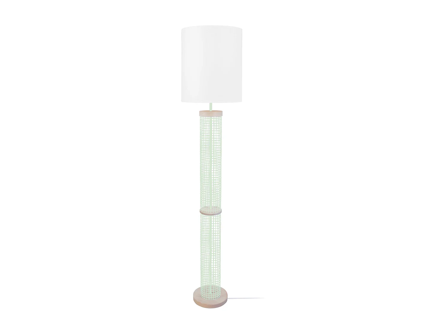 Lampadaire colonne bois  naturel,vert 160 cm.