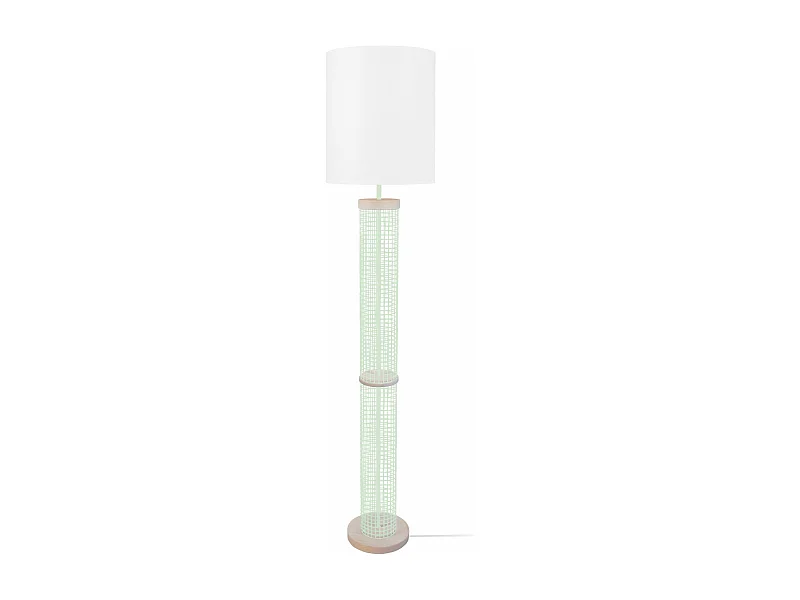 Lampadaire colonne bois  naturel,vert 160 cm.