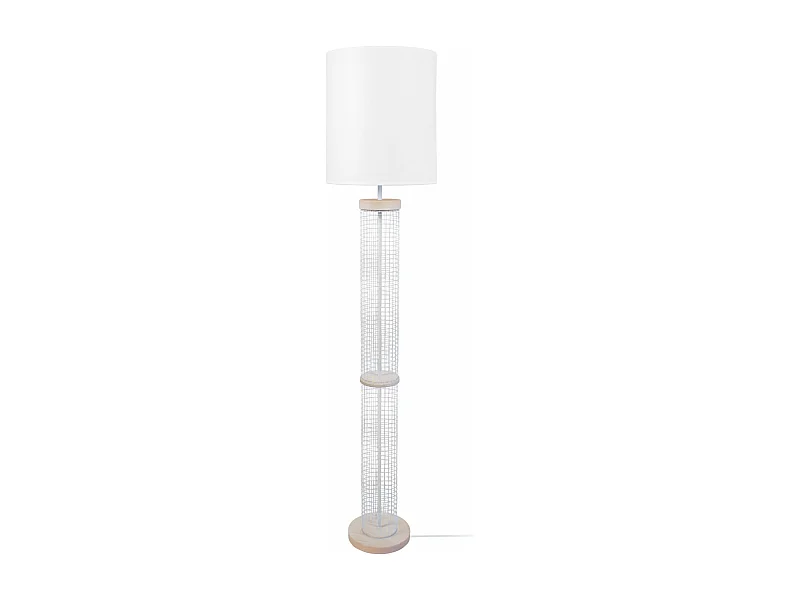 Lampadaire colonne bois  naturel,blanc 160 cm.