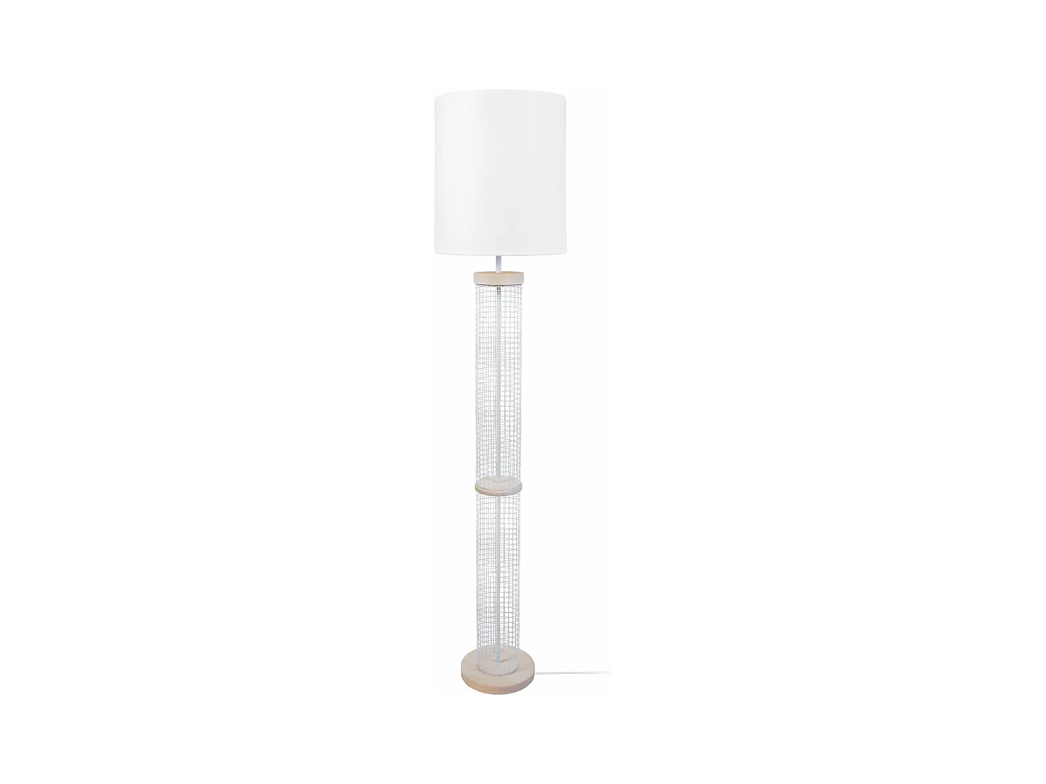 Lampadaire colonne bois  naturel,blanc 160 cm.